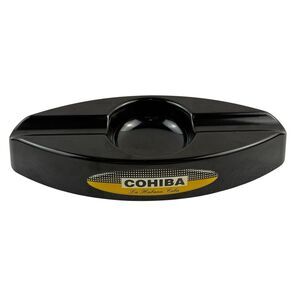 COHIBA La Habana Cuba Ashtray Black Plastic 2 Cigar Rest 9" Long Lounge Smoke